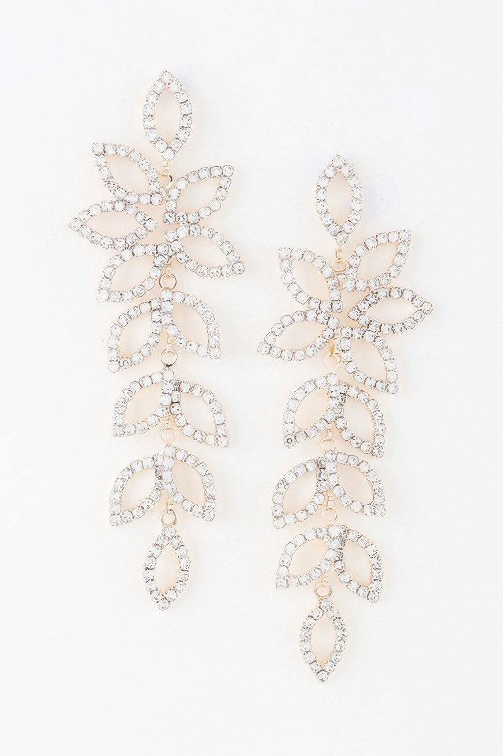 Bejeweled Flower Petal Drop Earrings - KAM Family Botanics