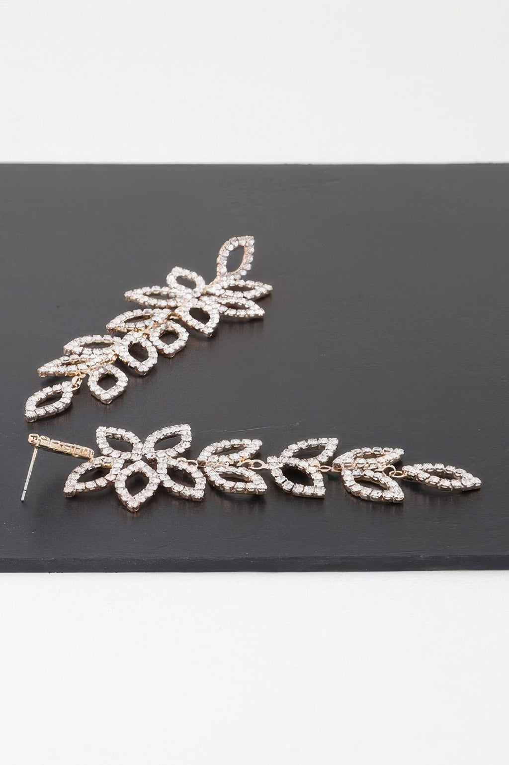 Bejeweled Flower Petal Drop Earrings - KAM Family Botanics