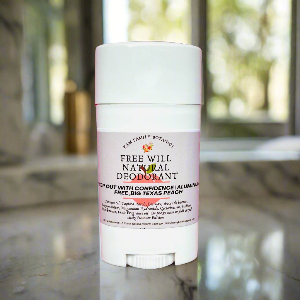 Big Texas Peach Free Will All Natural Deodorant 2.5 oz - KAM Family Botanics By Kesha