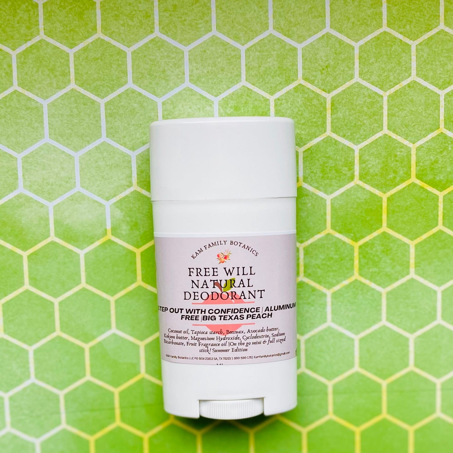 Big Texas Peach Free Will All Natural Deodorant - KAM Family Botanics By Kesha