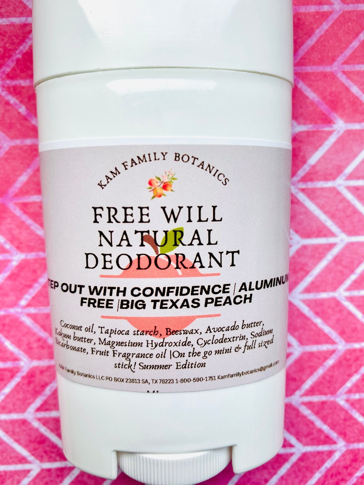 Big Texas Peach Free Will All Natural Deodorant - KAM Family Botanics By Kesha