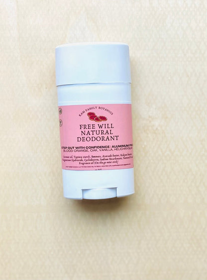 Blood Orange & Vanilla Free Will All Natural Deodorant - KAM Family Botanics By Kesha