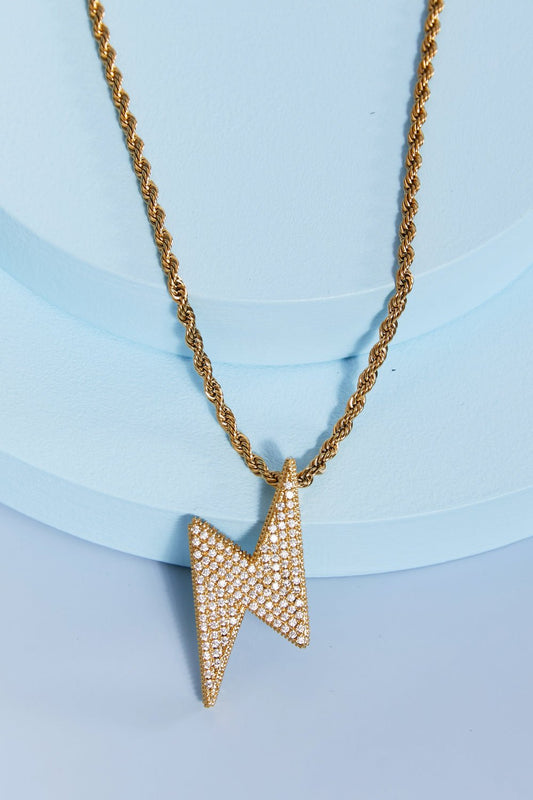 Brazen Lightning Pendant Necklace - KAM Family Botanics By Kesha