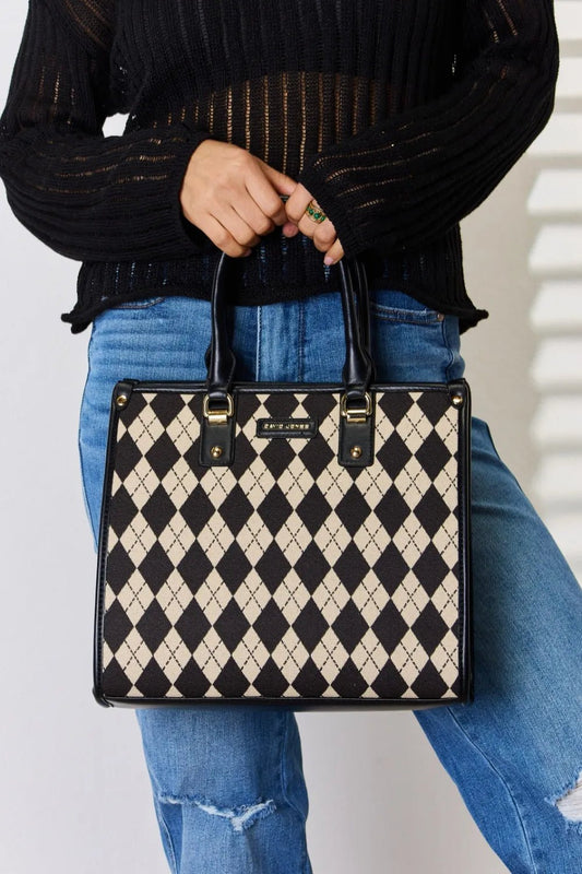 Chic Argyle Pattern Handbag - KAM Family Botanics By Kesha