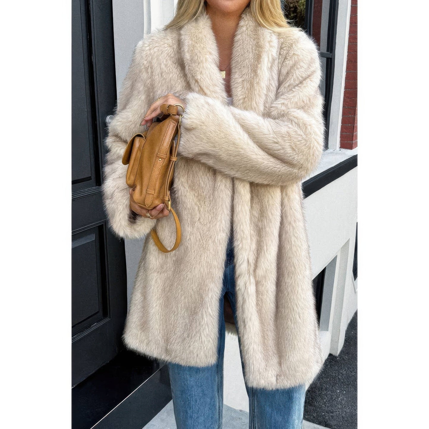 Cozy Shaggy Faux Fur Long Coat - KAM Family Botanics
