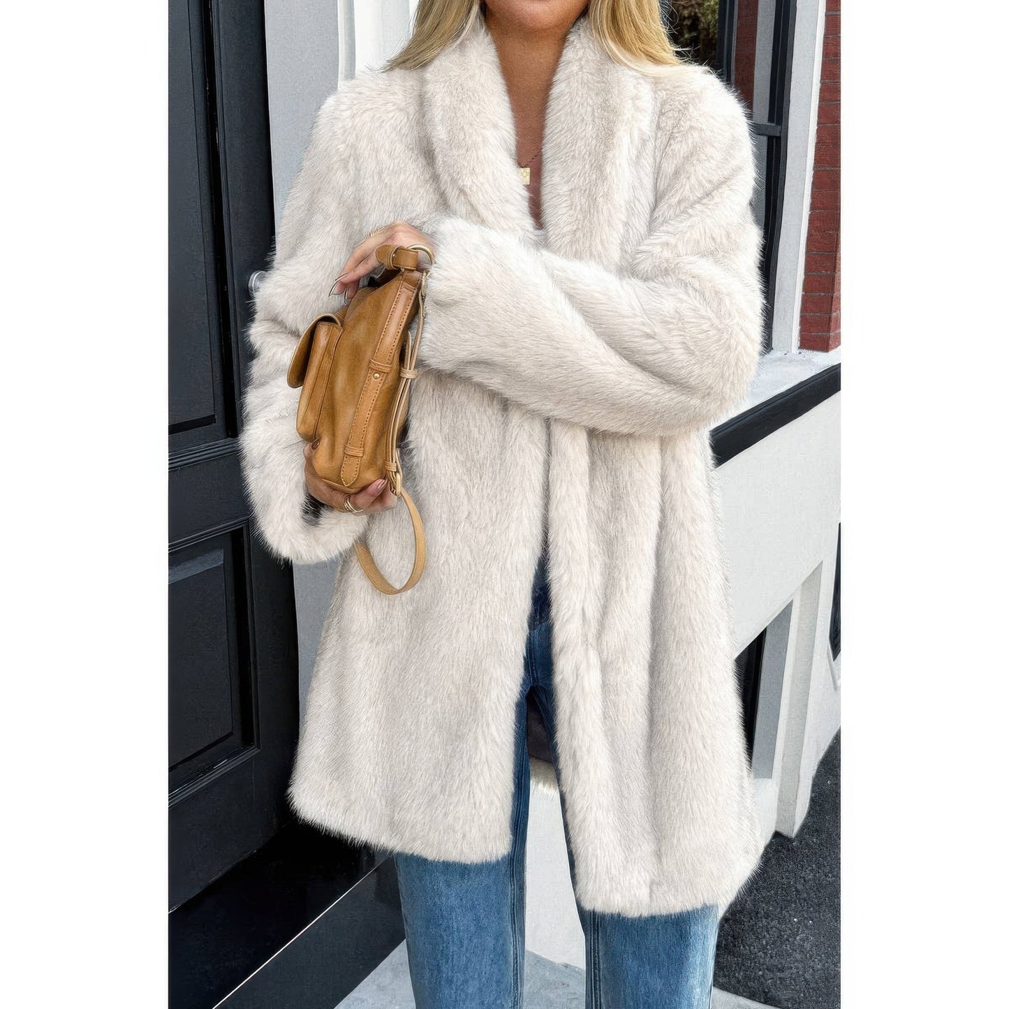 Cozy Shaggy Faux Fur Long Coat - KAM Family Botanics