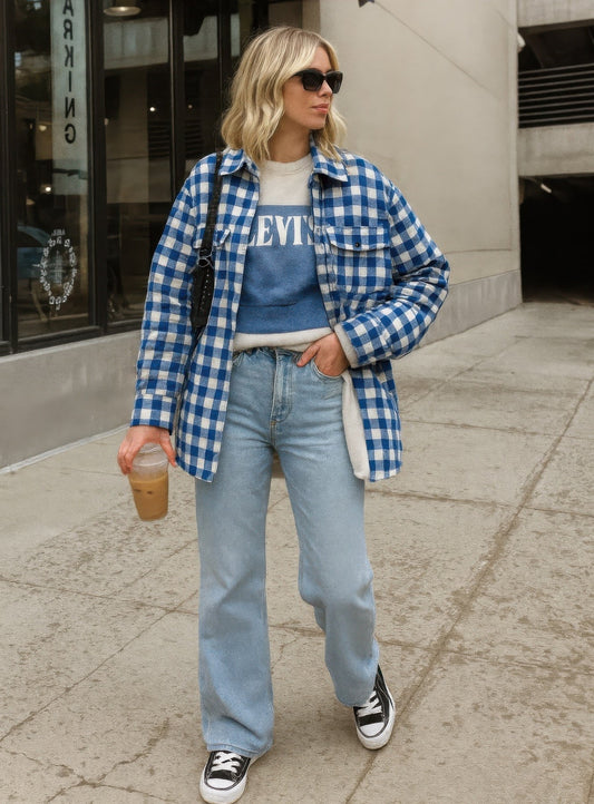 Cozy Style Gingham Shacket Flannel - KAM Family Botanics