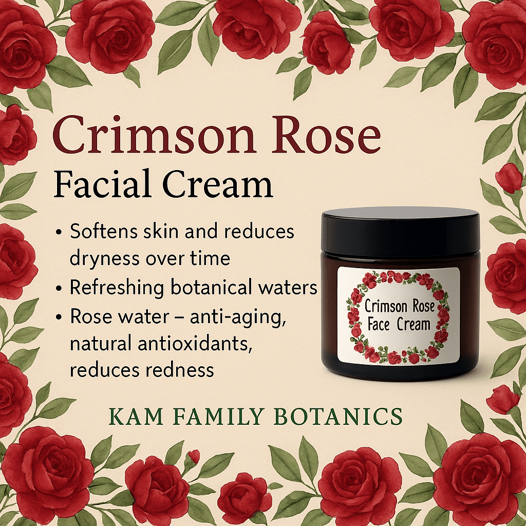 Crimson Rose Face Cream - KAM Family Botanics
