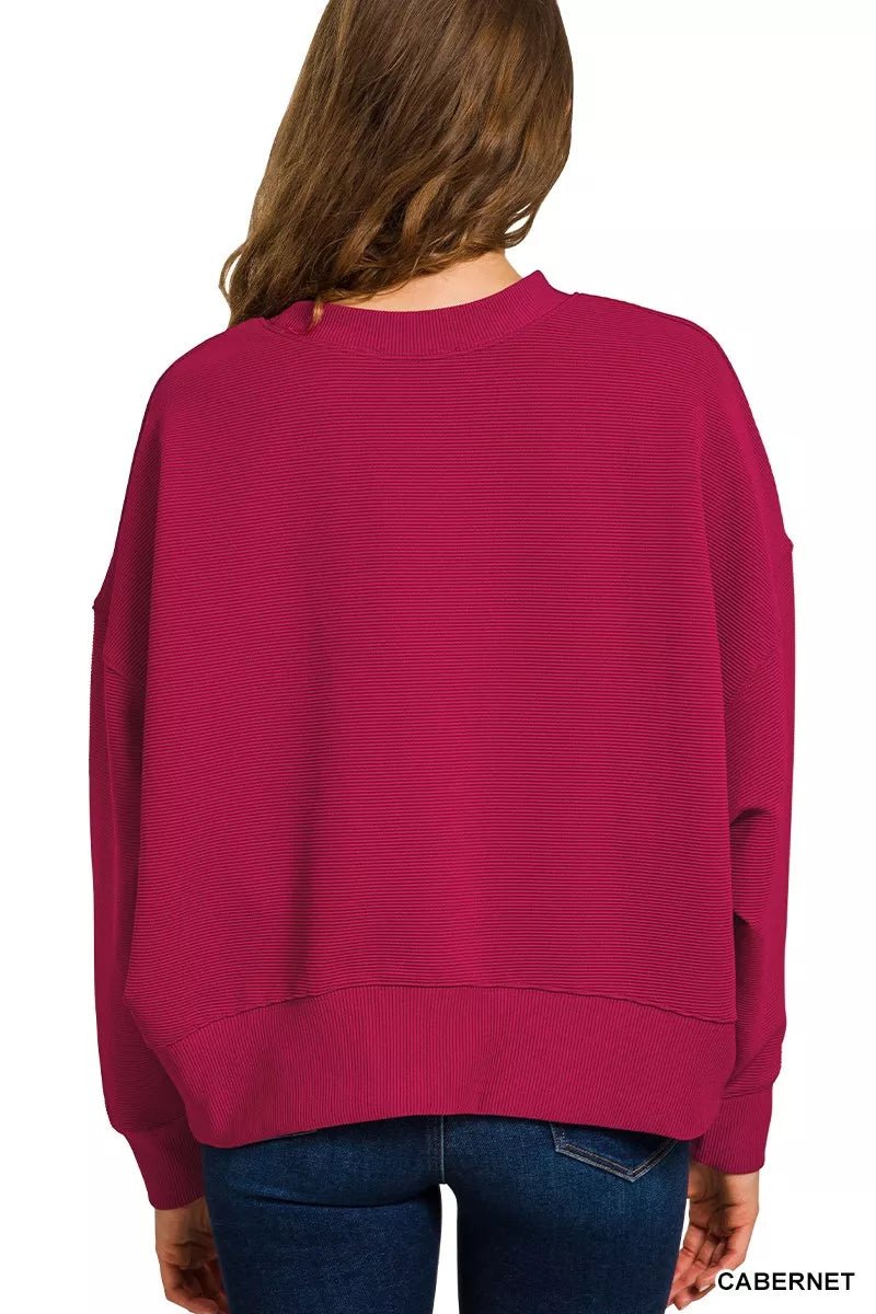 Deep Berry Pullover and Drawstring Pants Set - KAM Family Botanics