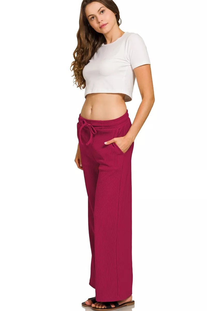 Deep Berry Pullover and Drawstring Pants Set - KAM Family Botanics