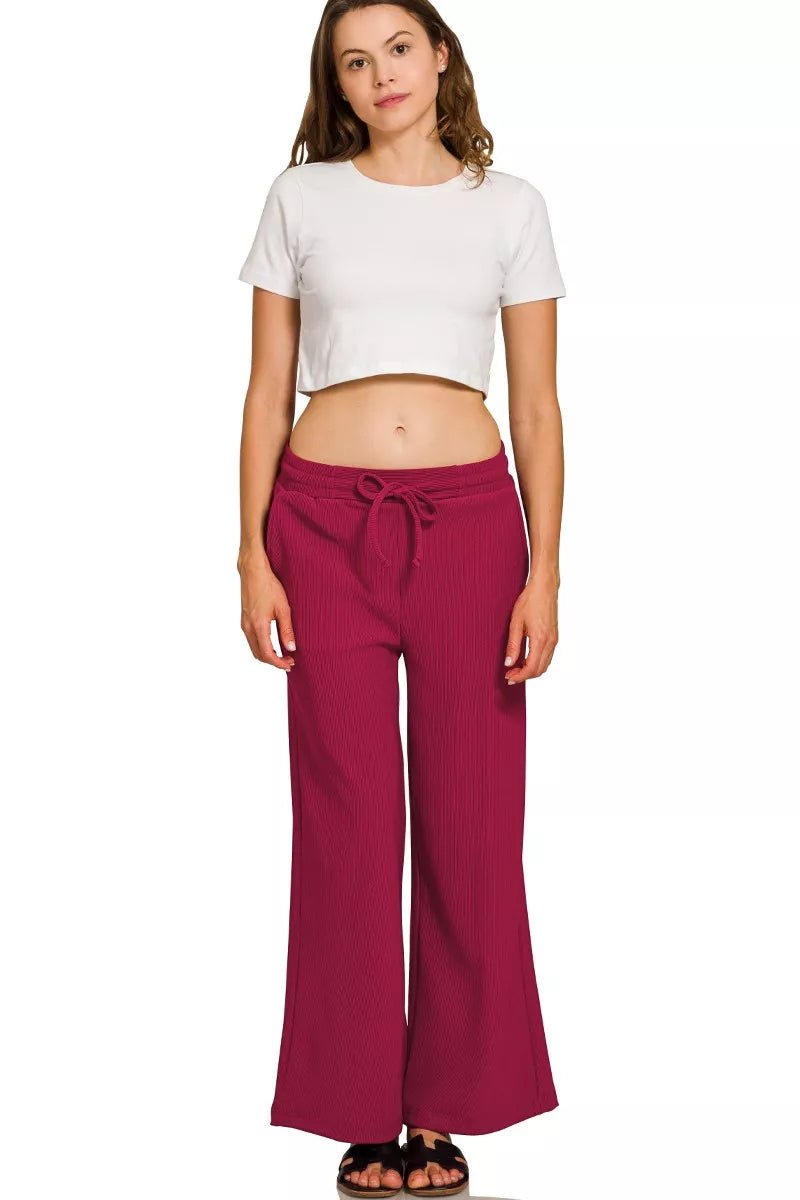 Deep Berry Pullover and Drawstring Pants Set - KAM Family Botanics