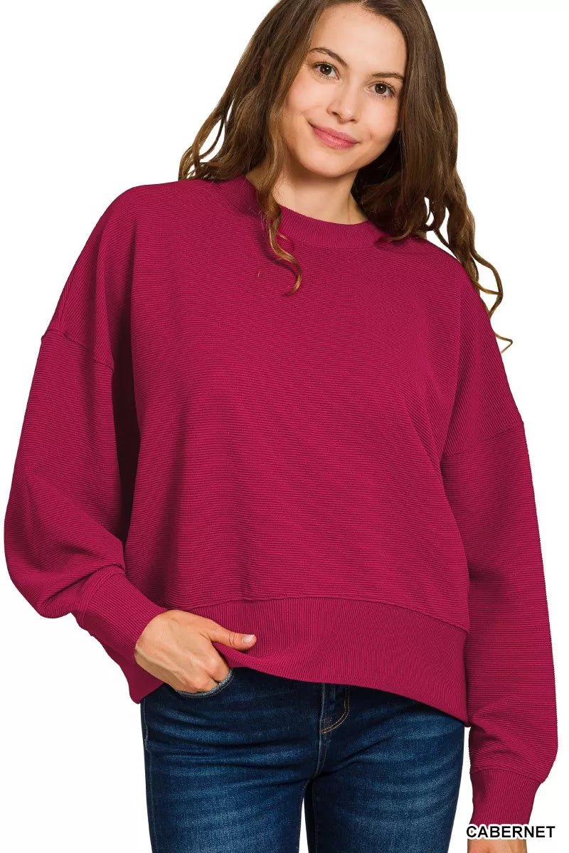 Deep Berry Pullover and Drawstring Pants Set - KAM Family Botanics