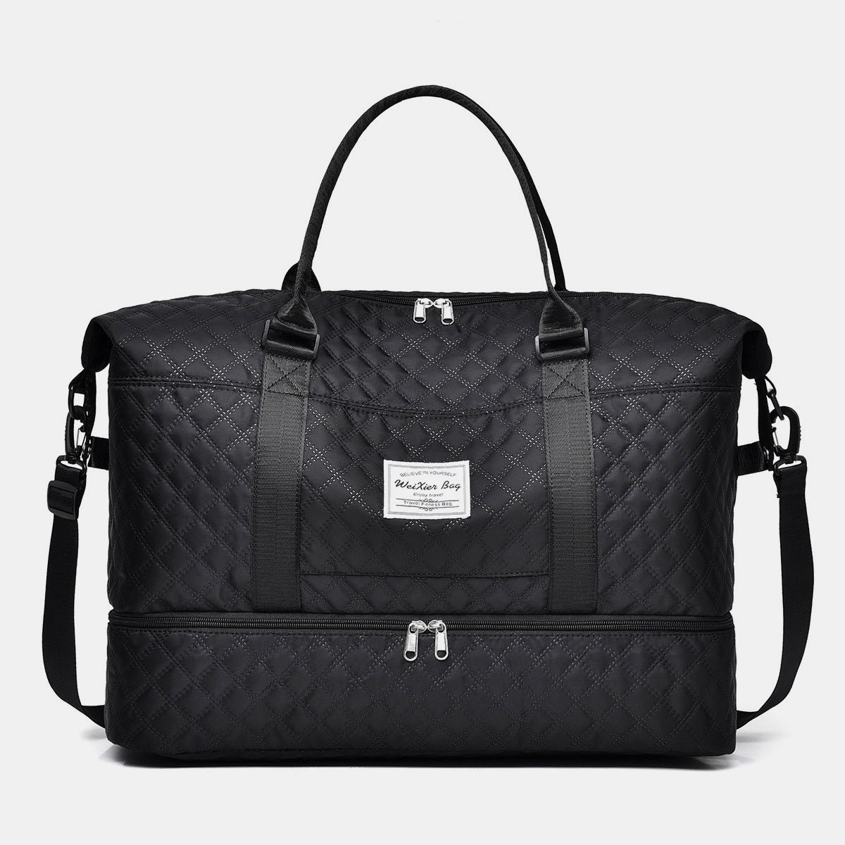 Diamond Grid Multi Compartment Travel Bag - KAM Family Botanics By Kesha