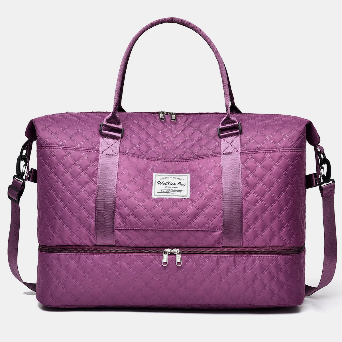 Diamond Grid Multi Compartment Travel Bag - KAM Family Botanics By Kesha