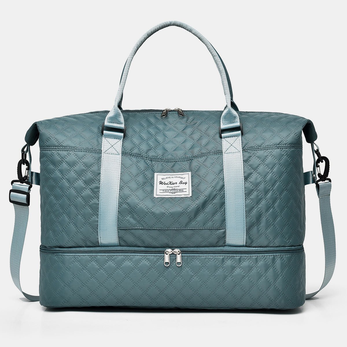 Diamond Grid Multi Compartment Travel Bag - KAM Family Botanics By Kesha