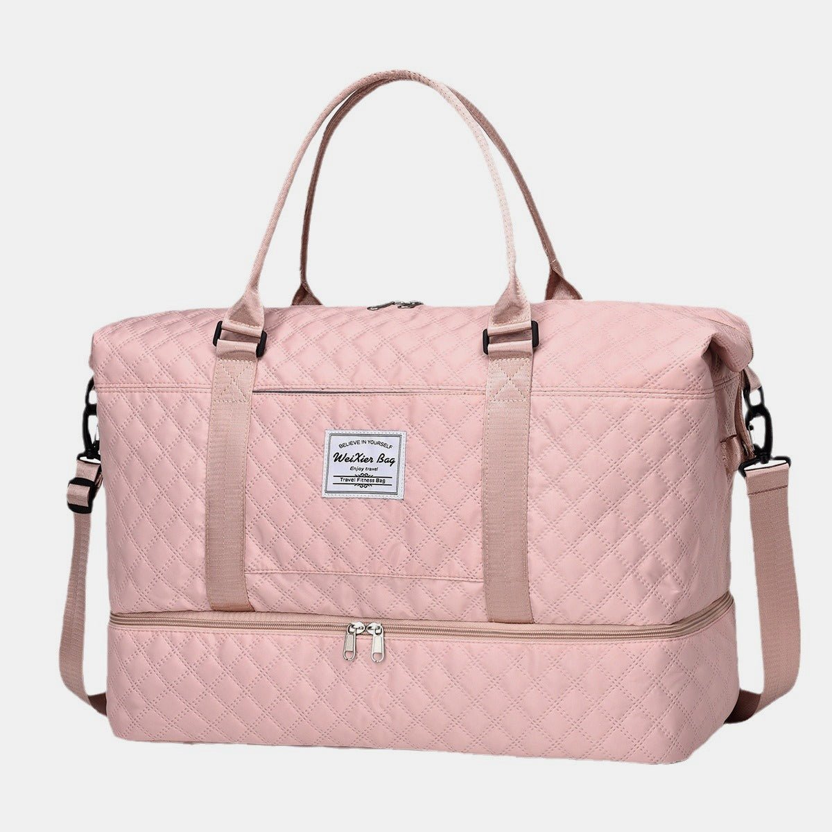 Diamond Grid Multi Compartment Travel Bag - KAM Family Botanics By Kesha