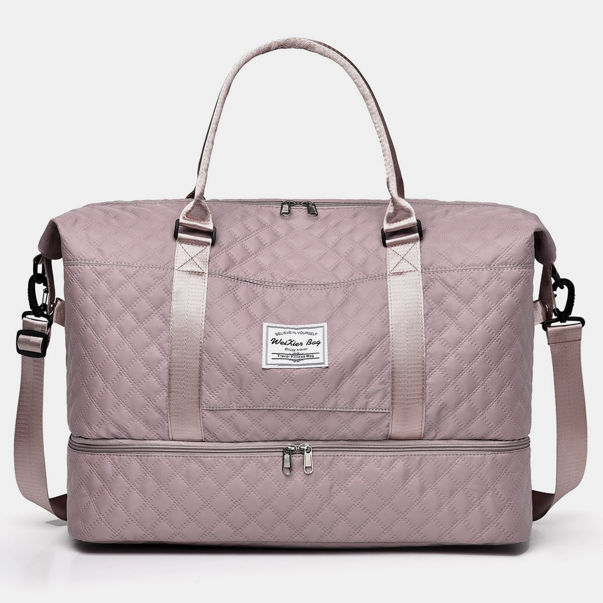 Diamond Grid Multi Compartment Travel Bag - KAM Family Botanics By Kesha