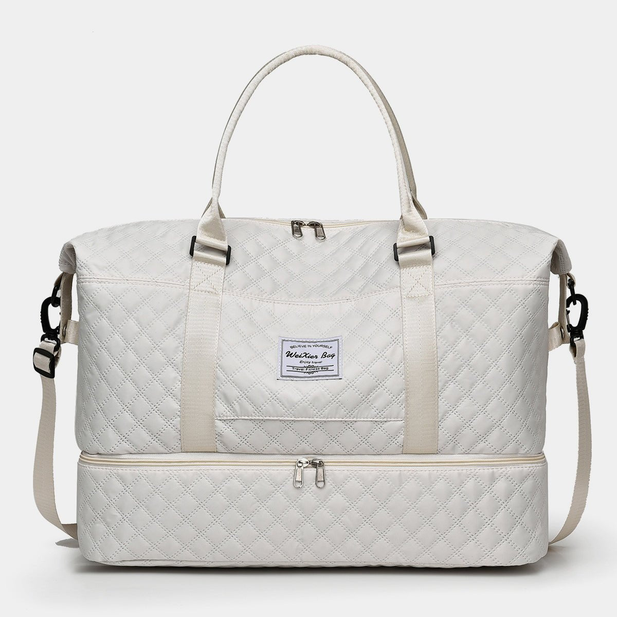 Diamond Grid Multi Compartment Travel Bag - KAM Family Botanics By Kesha