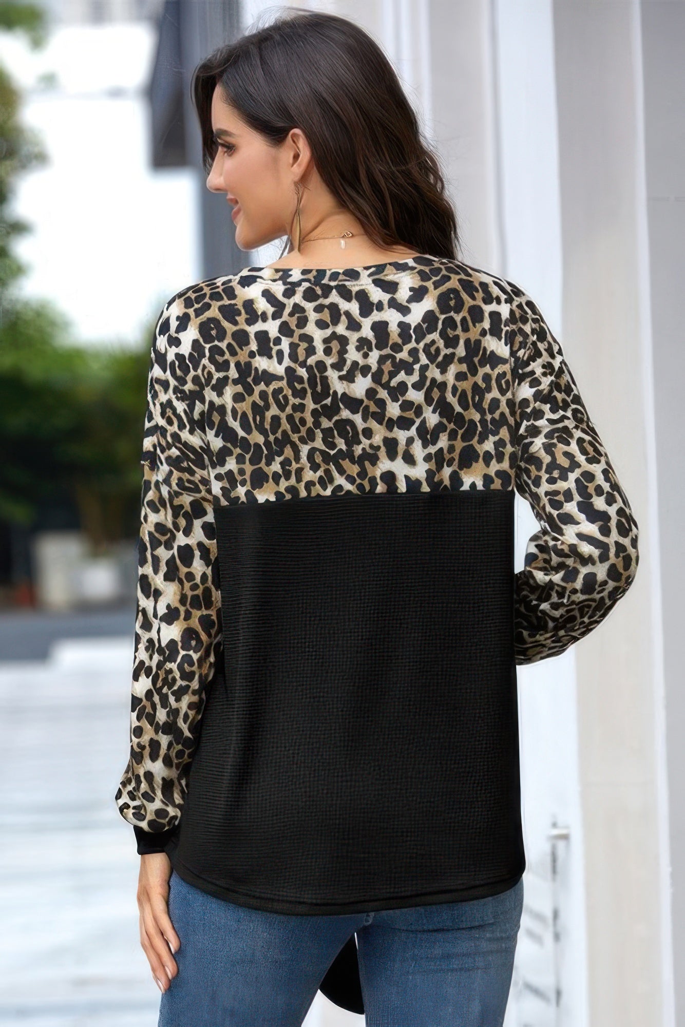 Elegant Leopard - Stitched Bow Knit Pullover - KAM Family Botanics