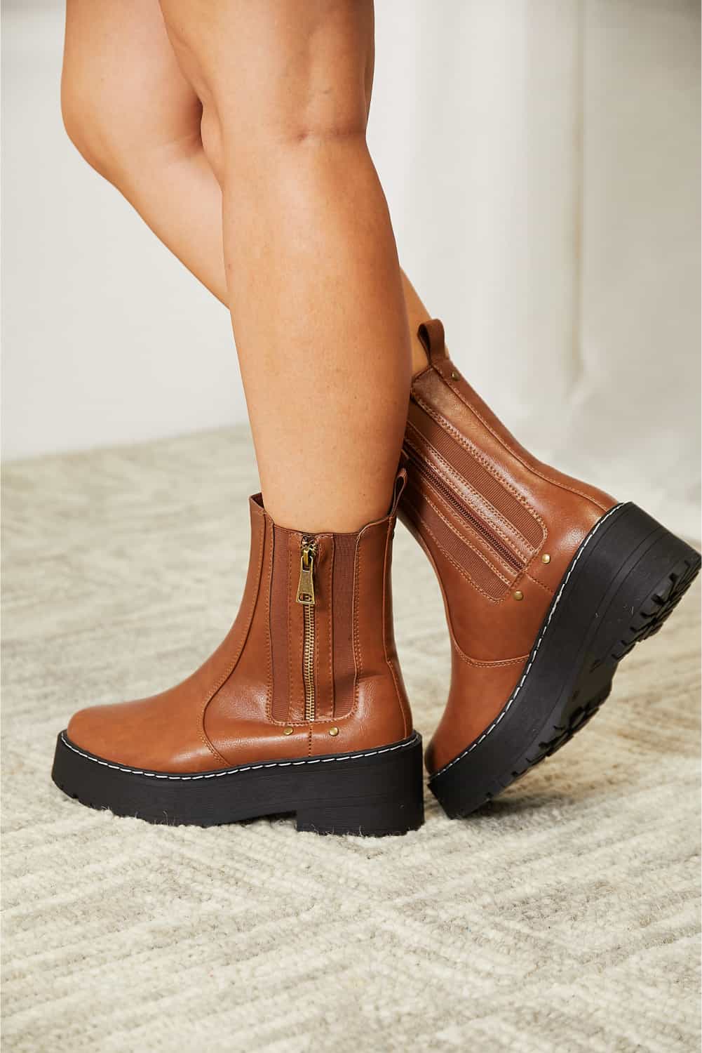 Everyday Zip Platform Boots - KAM Family Botanics