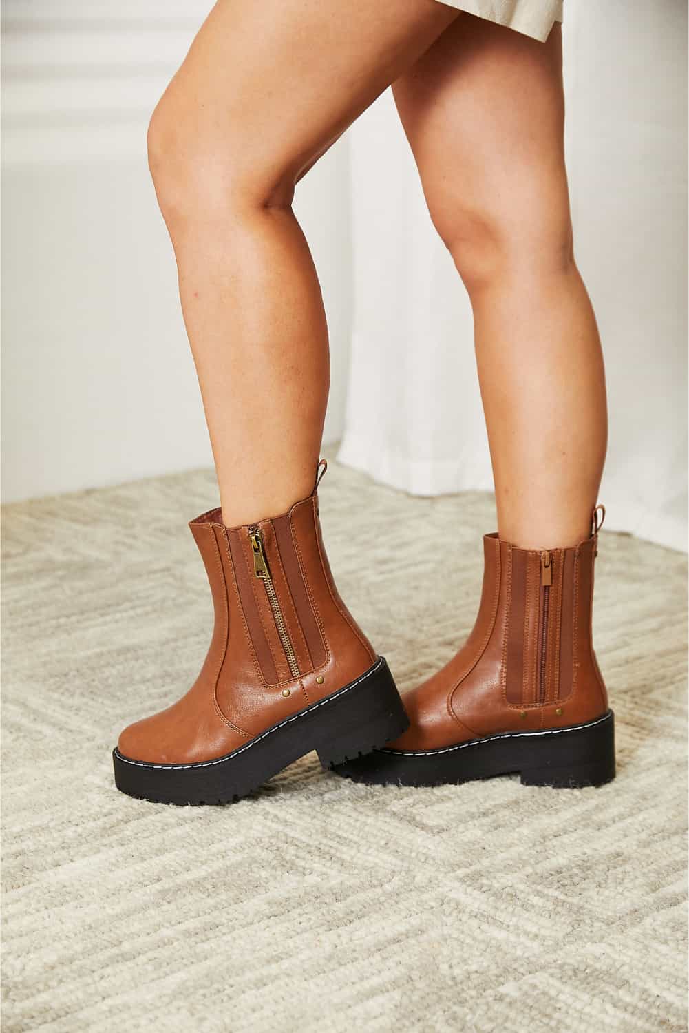 Everyday Zip Platform Boots - KAM Family Botanics