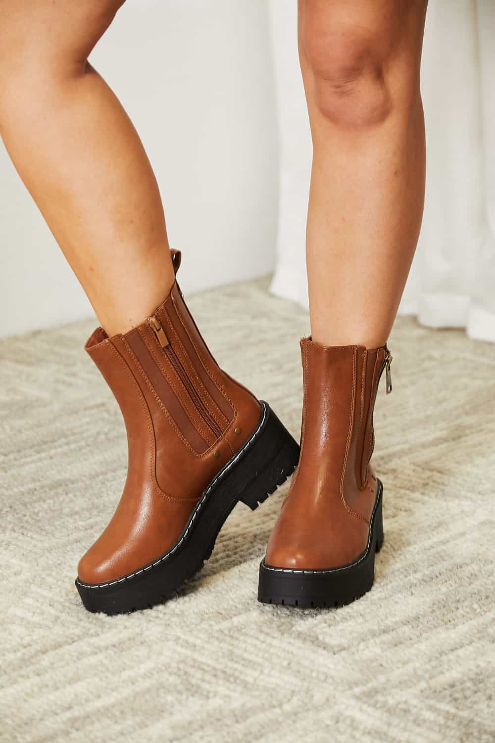 Everyday Zip Platform Boots - KAM Family Botanics
