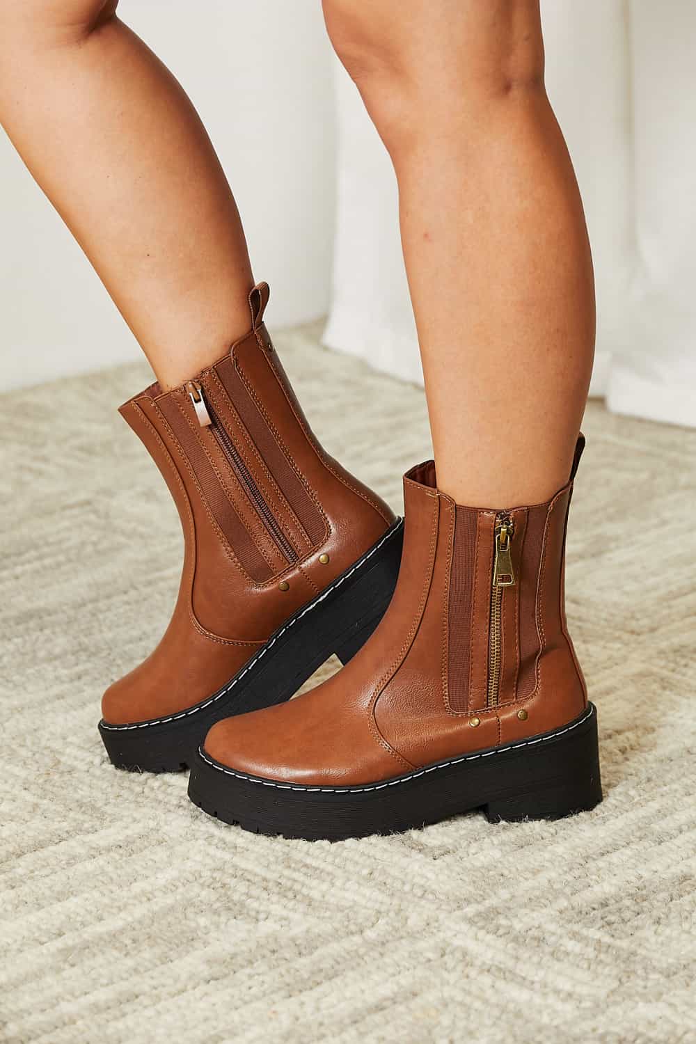 Everyday Zip Platform Boots - KAM Family Botanics