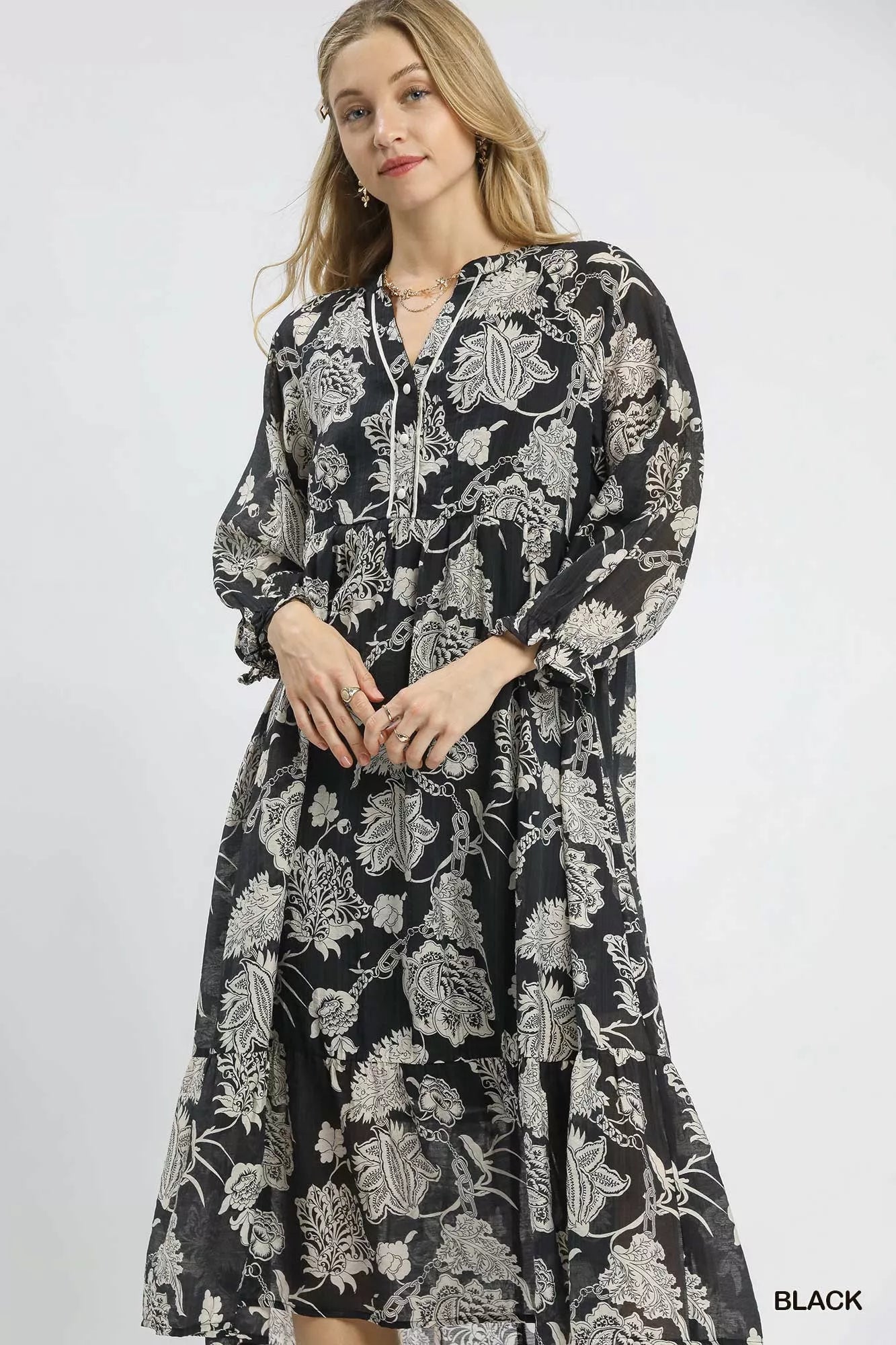 Fall Transitions Floral Boho Midi Dress - KAM Family Botanics