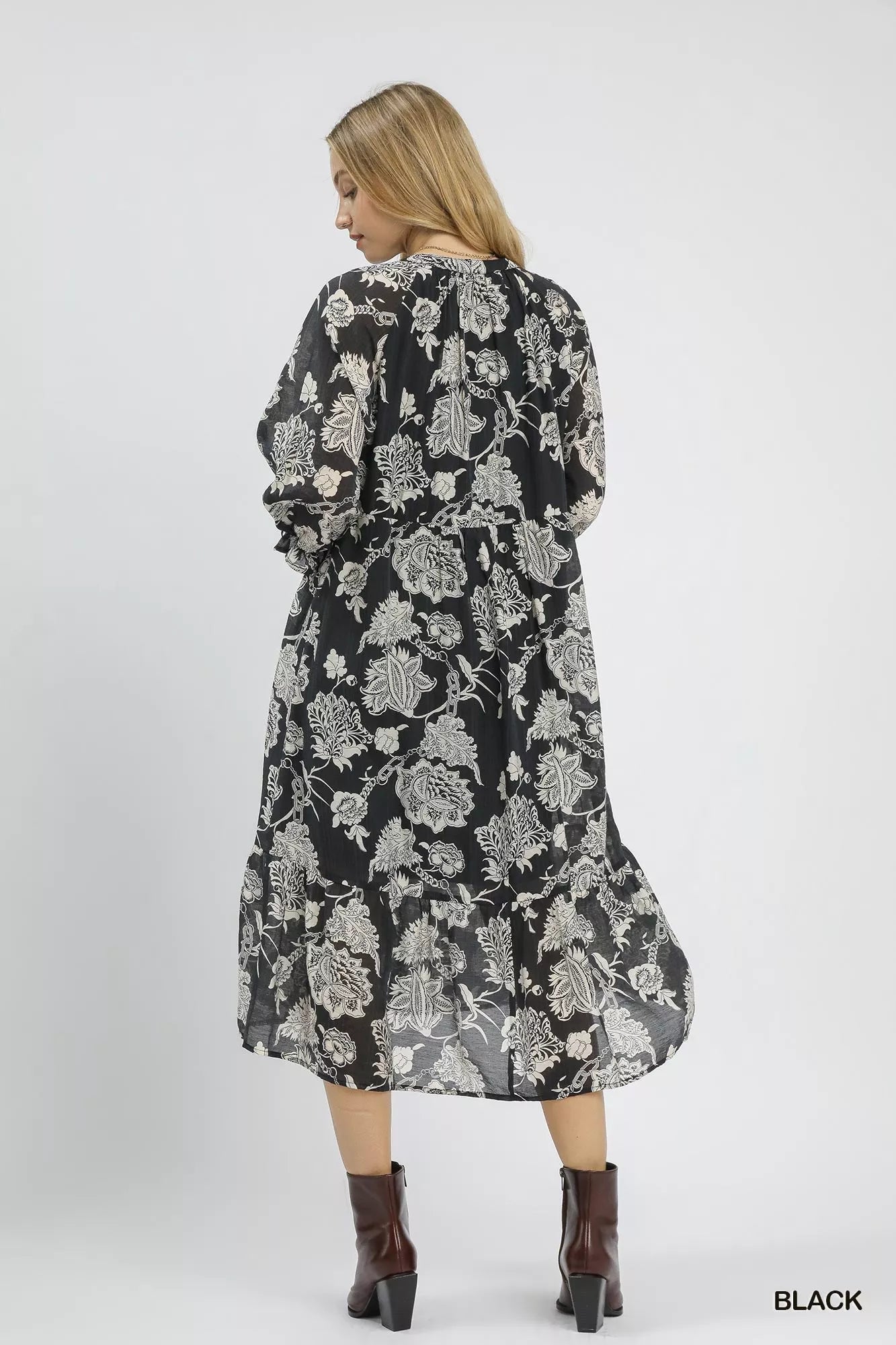 Fall Transitions Floral Boho Midi Dress - KAM Family Botanics