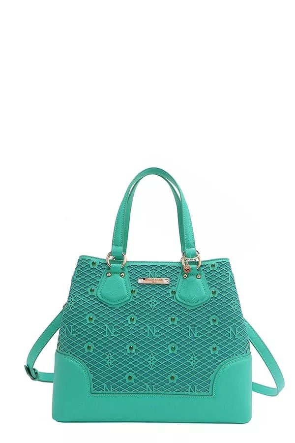 Fashionista Monogram Pattern Handbag - KAM Family Botanics By Kesha