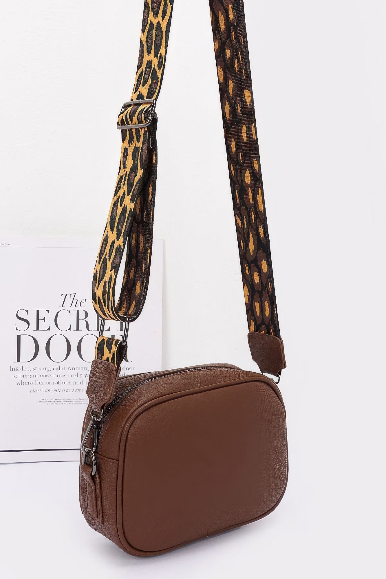 Faux Leather Camera Bag W/leopard Strap - KAM Family Botanics