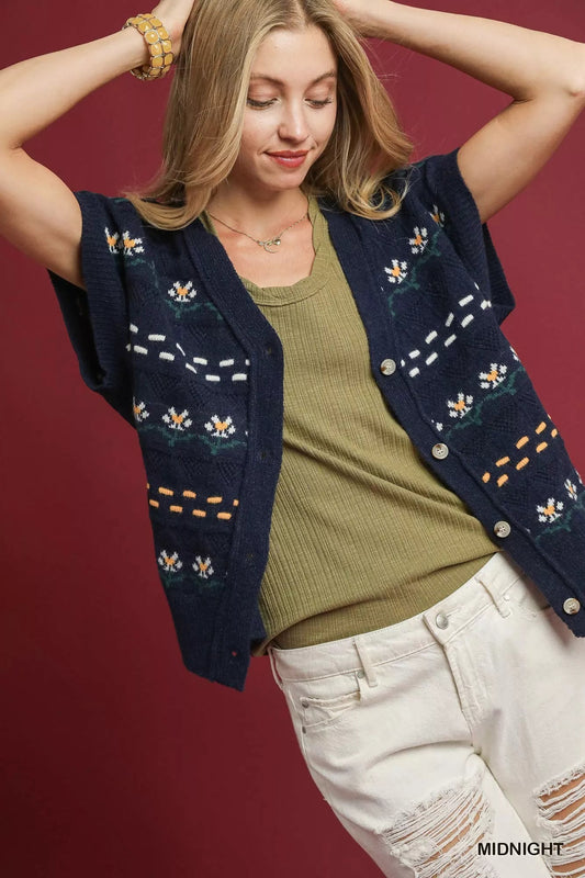 Flower Power Button Down Vest - KAM Family Botanics