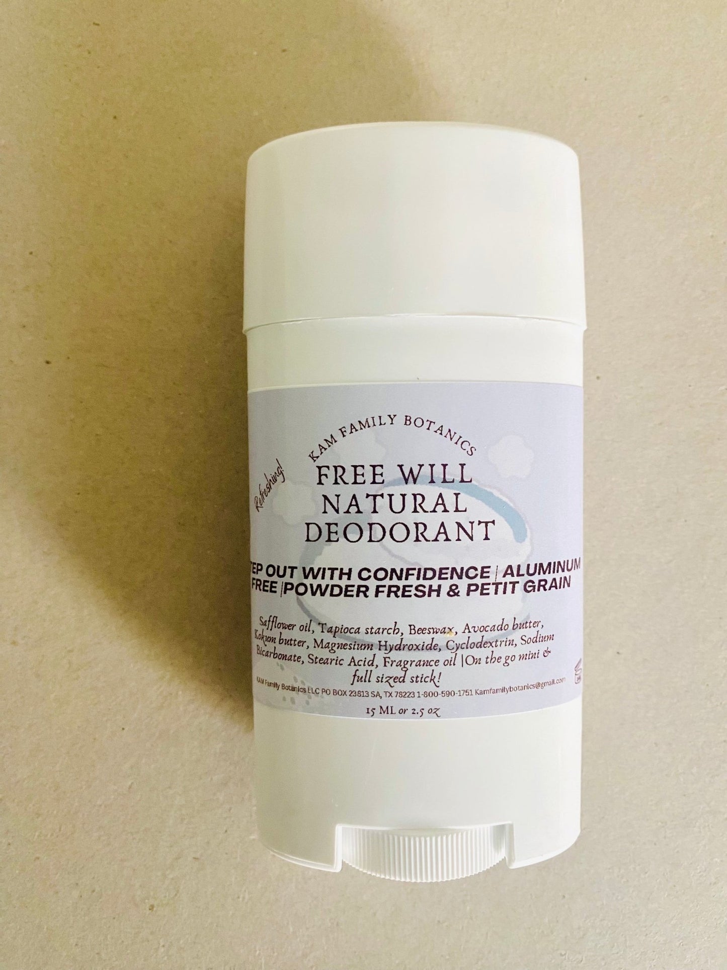 Free Will Deodorant Powder Fresh 2.5 oz - KAM Family Botanics By Kesha