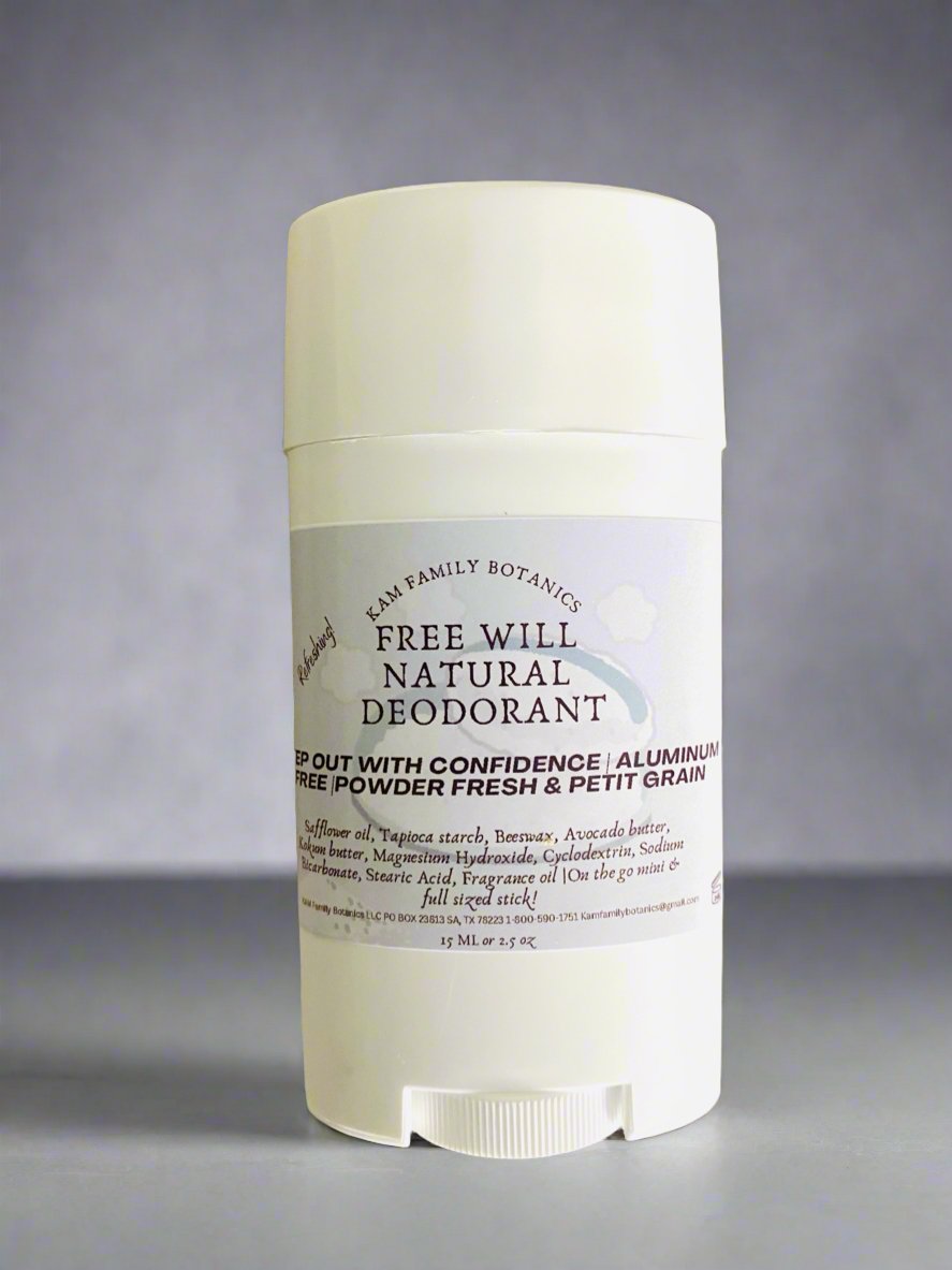 Free Will Deodorant Powder Fresh 2.5 oz - KAM Family Botanics By Kesha