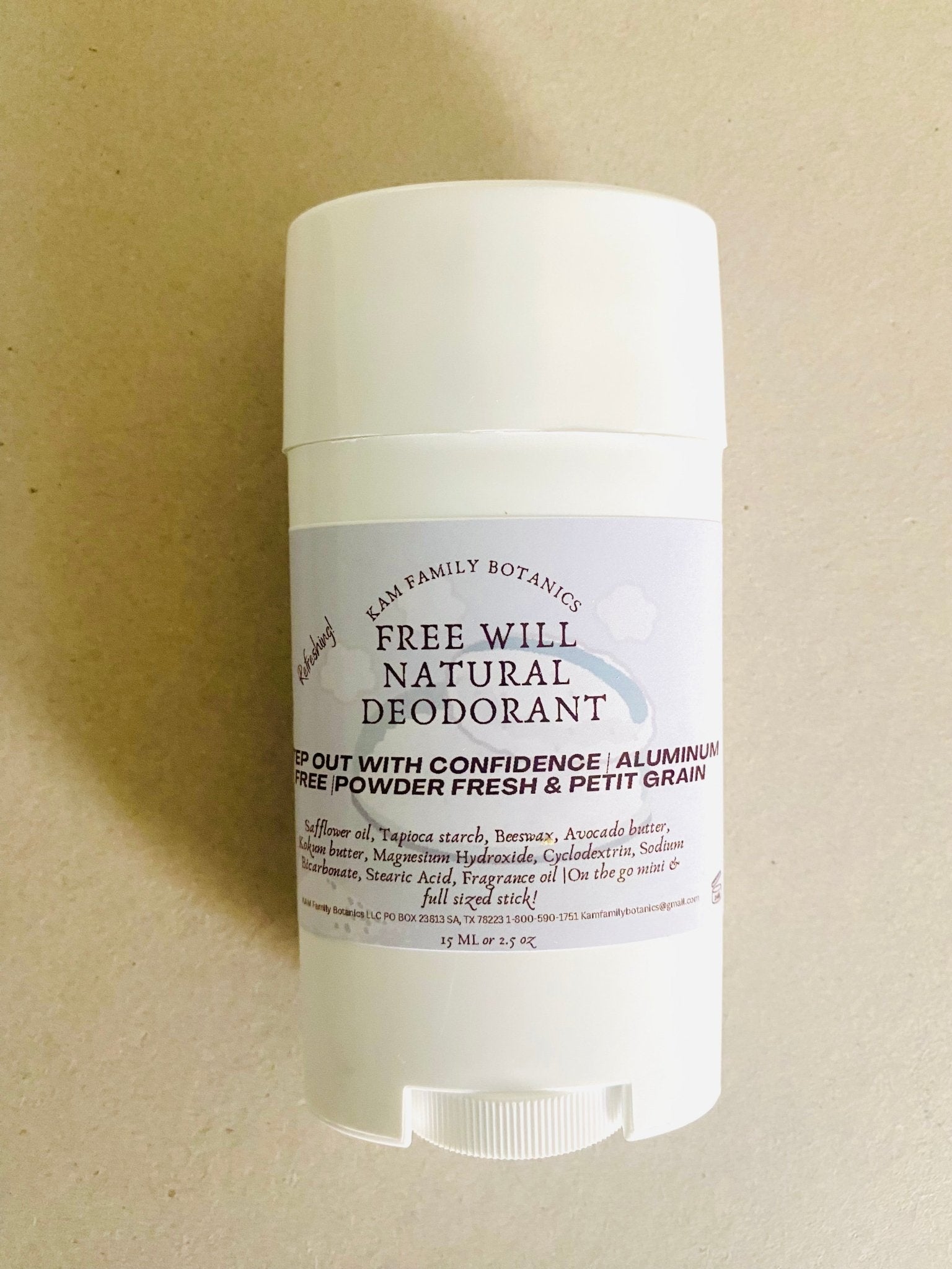 Free Will Deodorant Powder Fresh 2.5 oz - KAM Family Botanics By Kesha