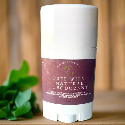Free Will Natural Deodorant 2.5 oz Amber blend Fall/Winter Edition - KAM Family Botanics By Kesha