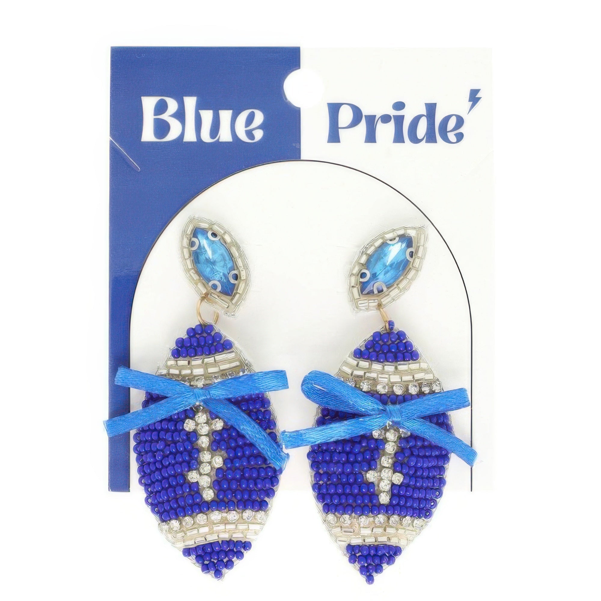 Gameday Football With Bow Post Earrings - KAM Family Botanics