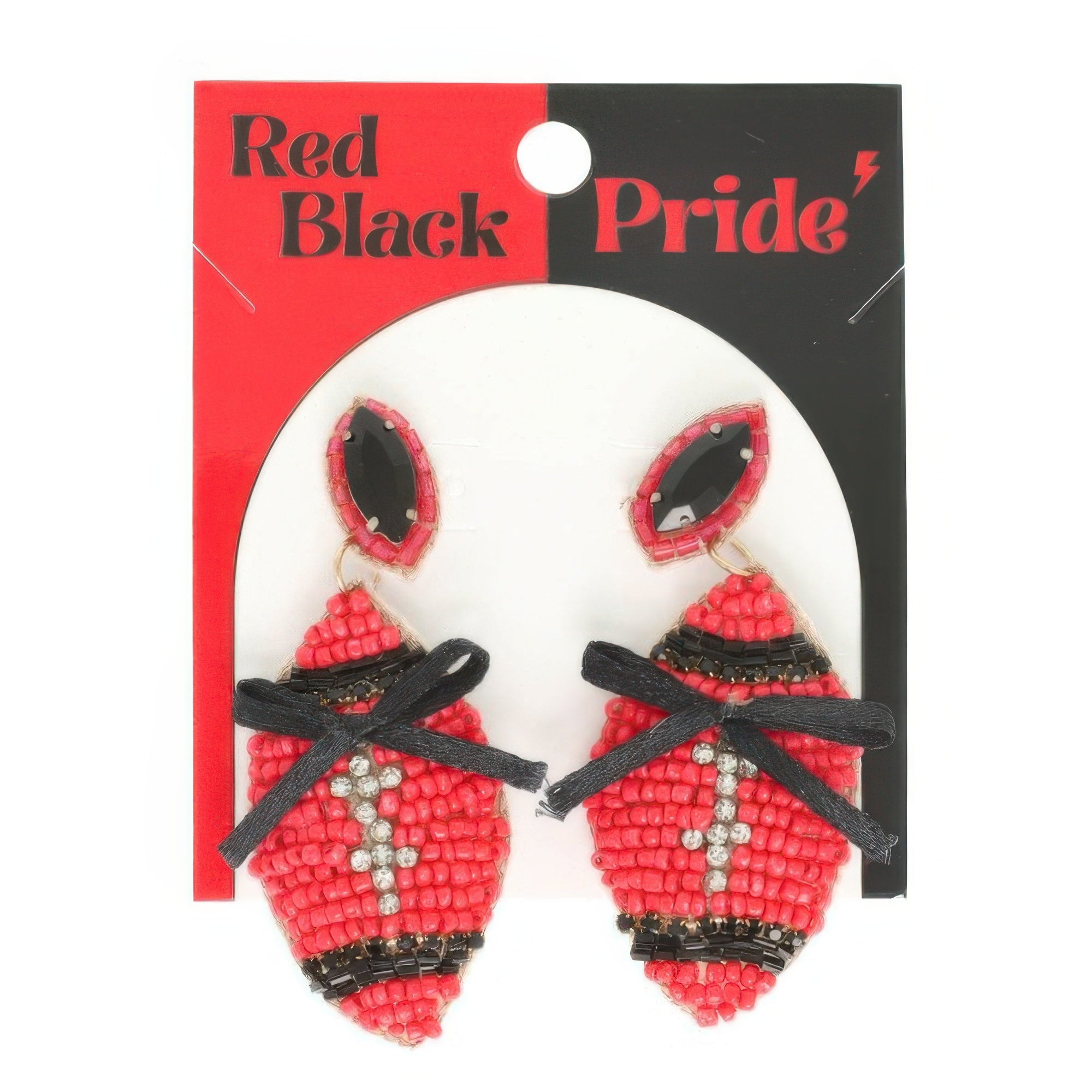 Gameday Football With Bow Post Earrings - KAM Family Botanics