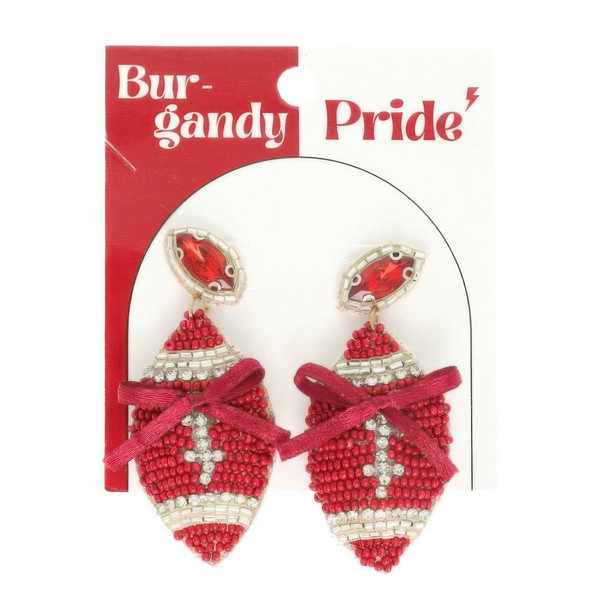 Gameday Football With Bow Post Earrings - KAM Family Botanics