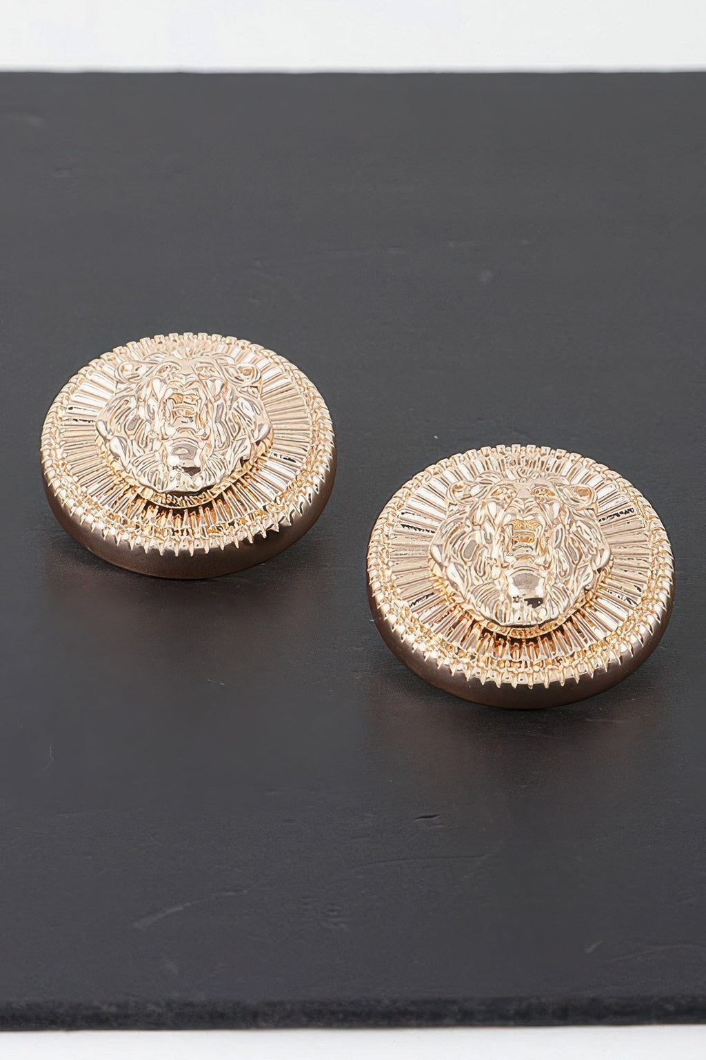 Grand Lion Emblem Earrings - KAM Family Botanics