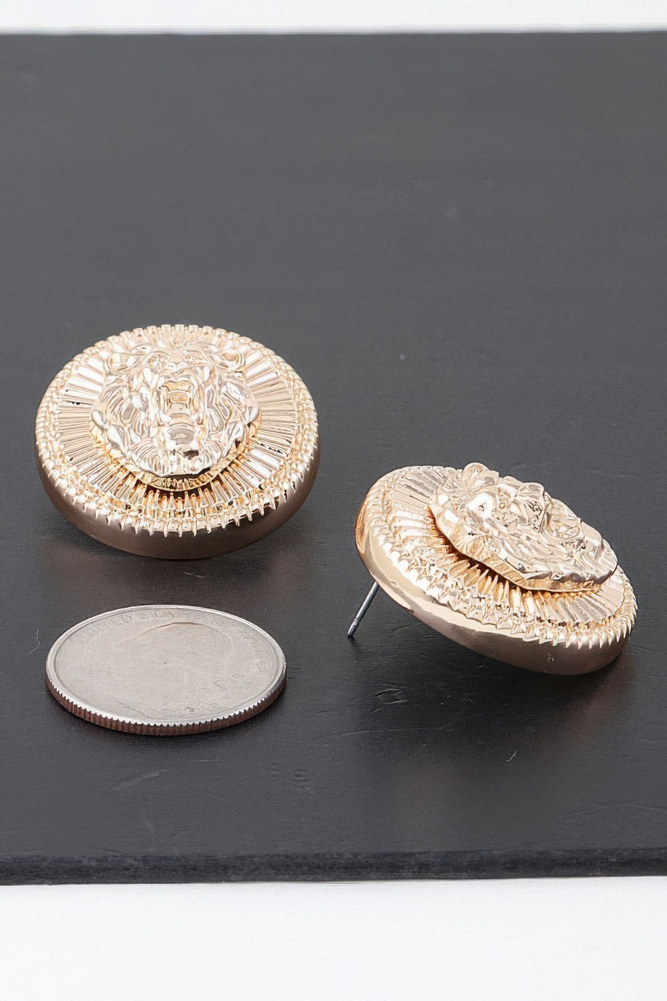 Grand Lion Emblem Earrings - KAM Family Botanics