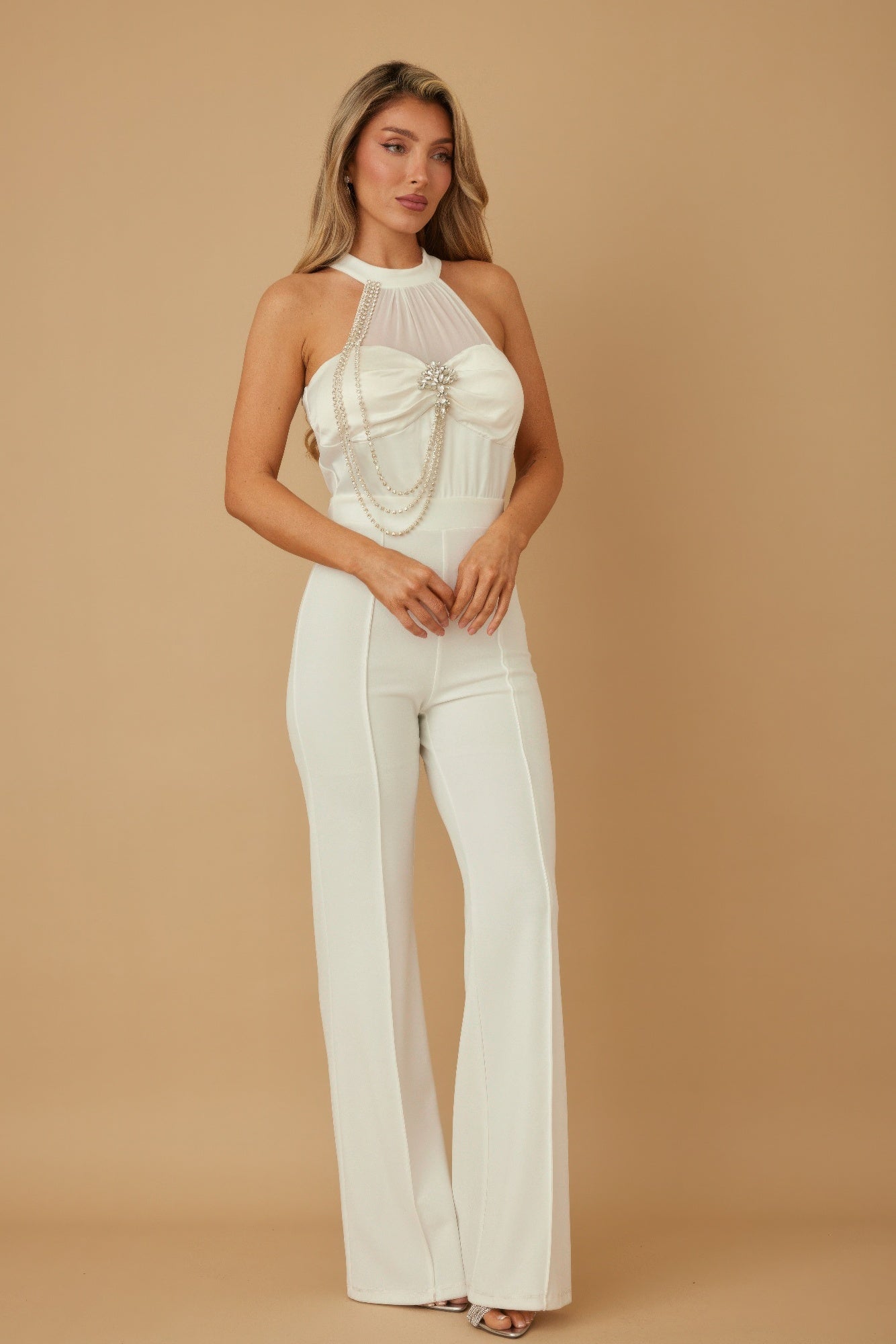 Halter Style Jumpsuit With Drag Chain - KAM Family Botanics