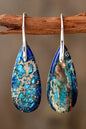 Handmade Earth & Fire Teardrop Shape Natural Stone Dangle Earrings - KAM Family Botanics By Kesha