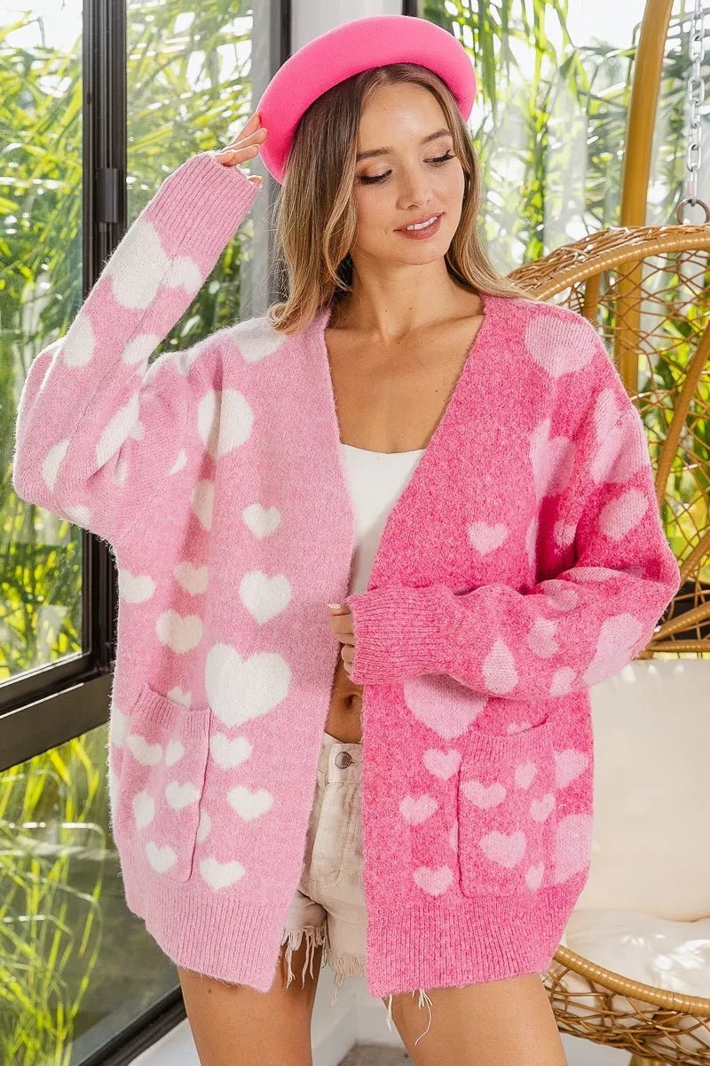 Heart to Heart Cardigan with Pockets - KAM Family Botanics