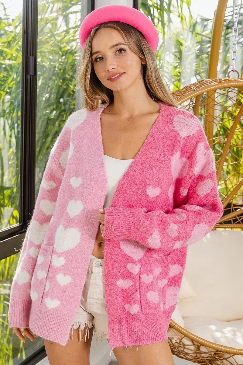 Heart to Heart Cardigan with Pockets - KAM Family Botanics