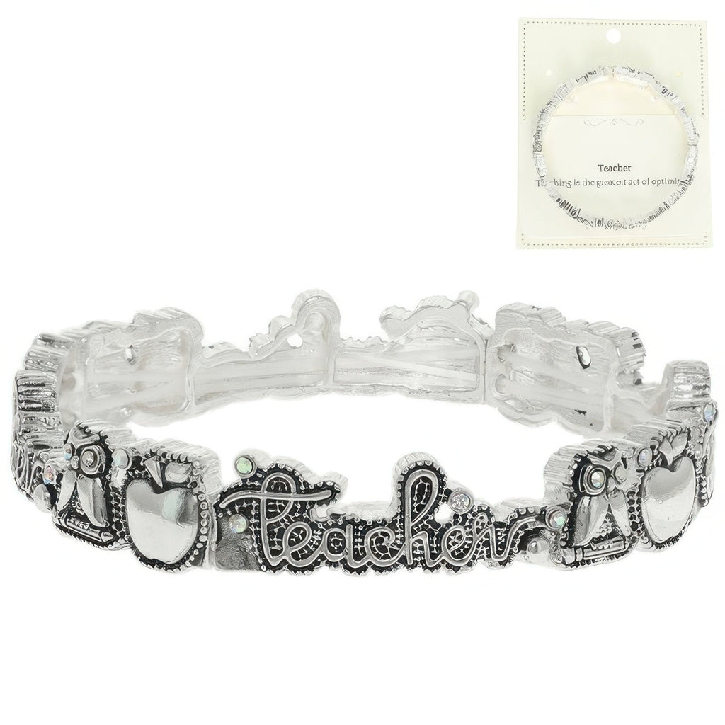 Inspirational Teacher Message Stretch Bracelet - KAM Family Botanics