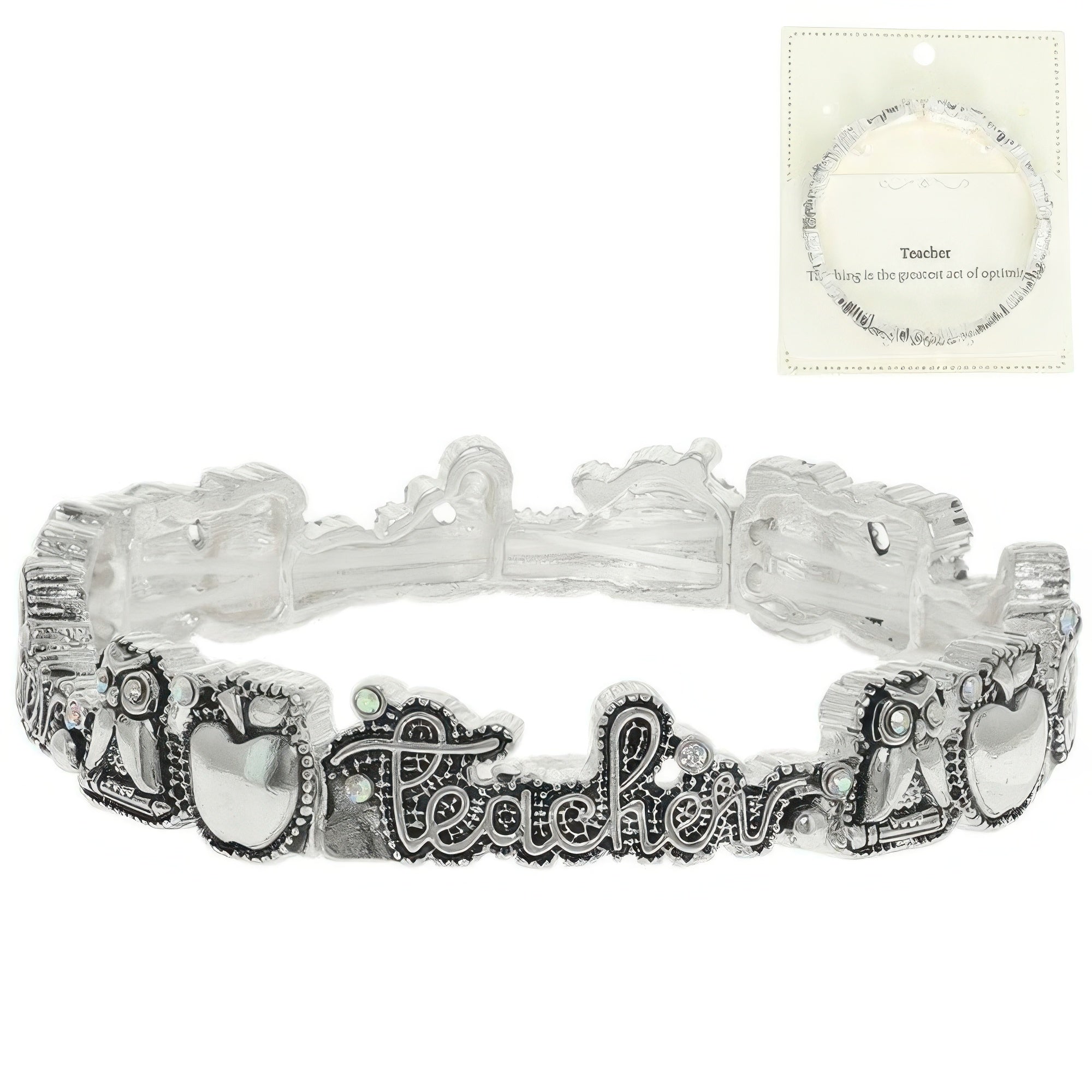Inspirational Teacher Message Stretch Bracelet - KAM Family Botanics