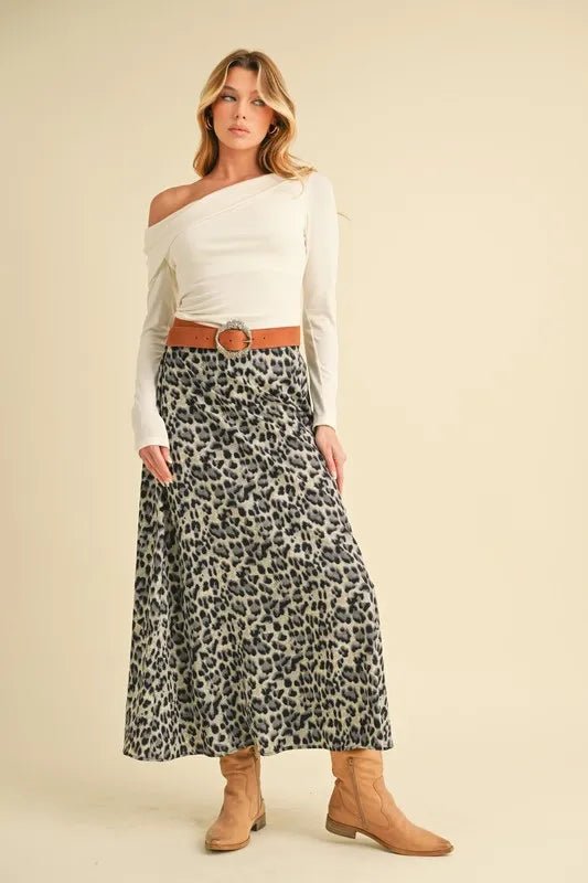 Leopard Midi Skirt - KAM Family Botanics