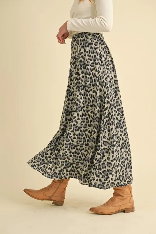 Leopard Midi Skirt - KAM Family Botanics