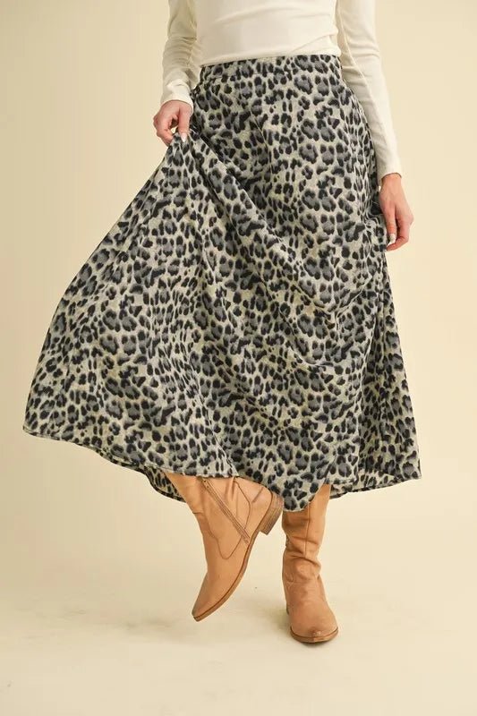 Leopard Midi Skirt - KAM Family Botanics